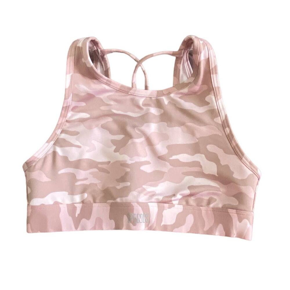 Victoria's Secret PINK High neck Camo Sports Bra Size Small